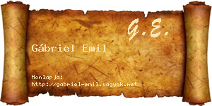 Gábriel Emil névjegykártya